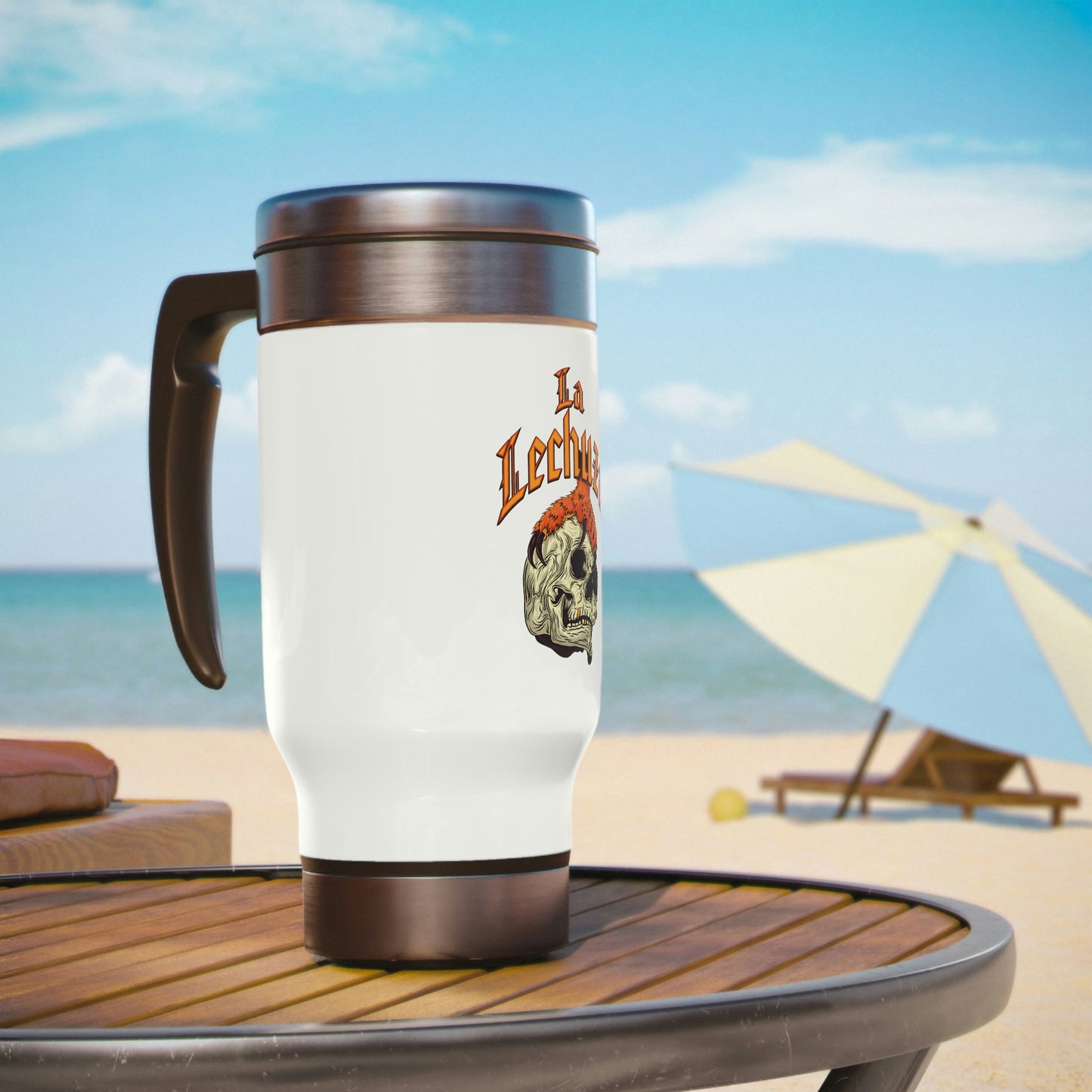 La Lechuza Stainless Steel Travel Mug with Handle, 14oz