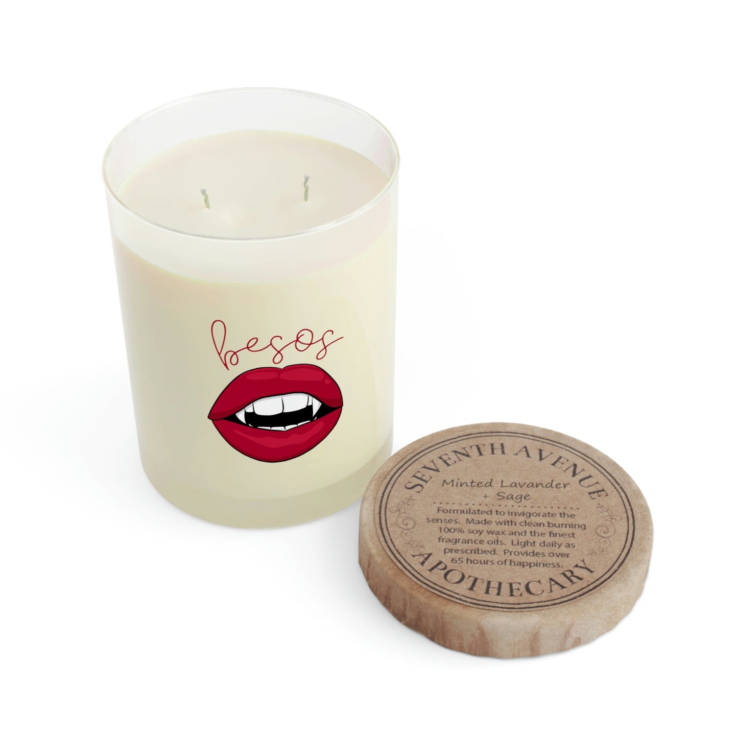 Besos Scented Candle - Full Glass, 11oz