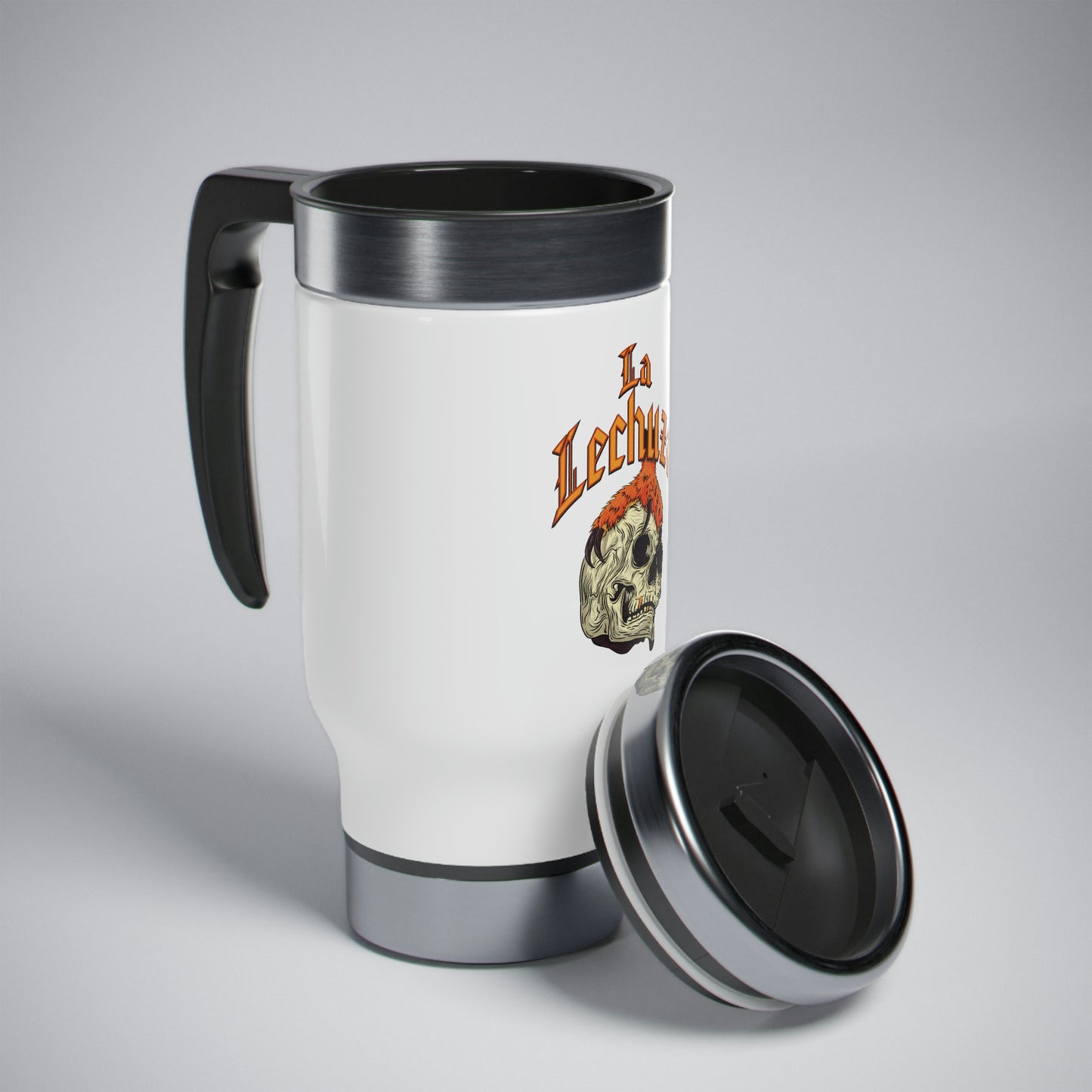 La Lechuza Stainless Steel Travel Mug with Handle, 14oz