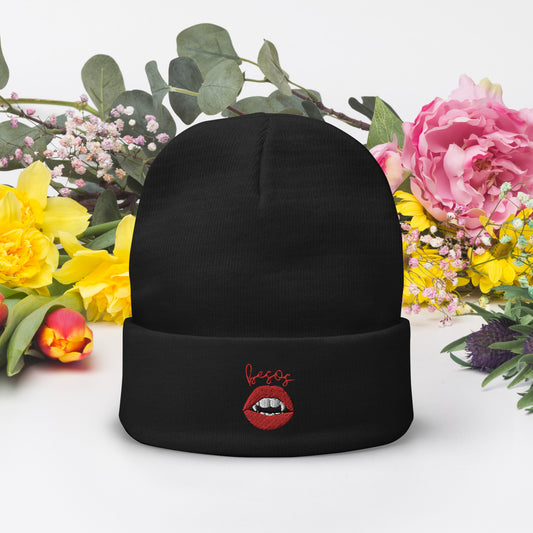 Besos Embroidered Beanie